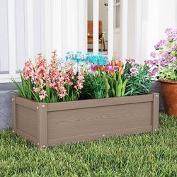 Raised Planter Box Outdoor,Rot-Resistant and Non-Cracking,Small Raised Beds for Gardening 29.5 * 14.4 * 9.8 in for Yard,Lawn,Brown 