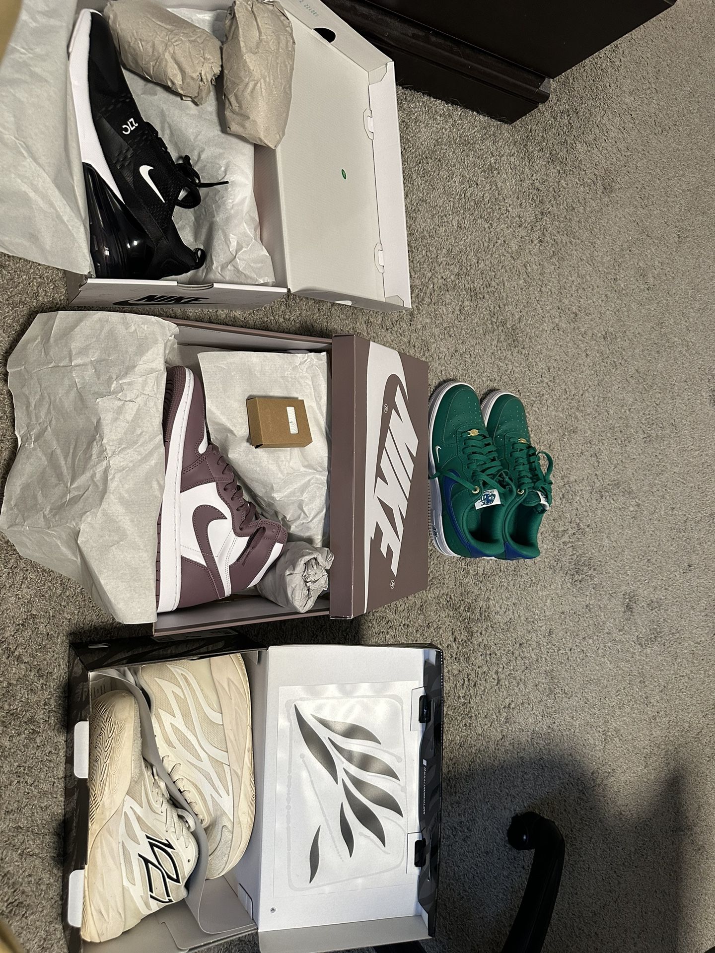 See Description. Jordan 5 Laney Size 3.5 And 10.5, White AF1.