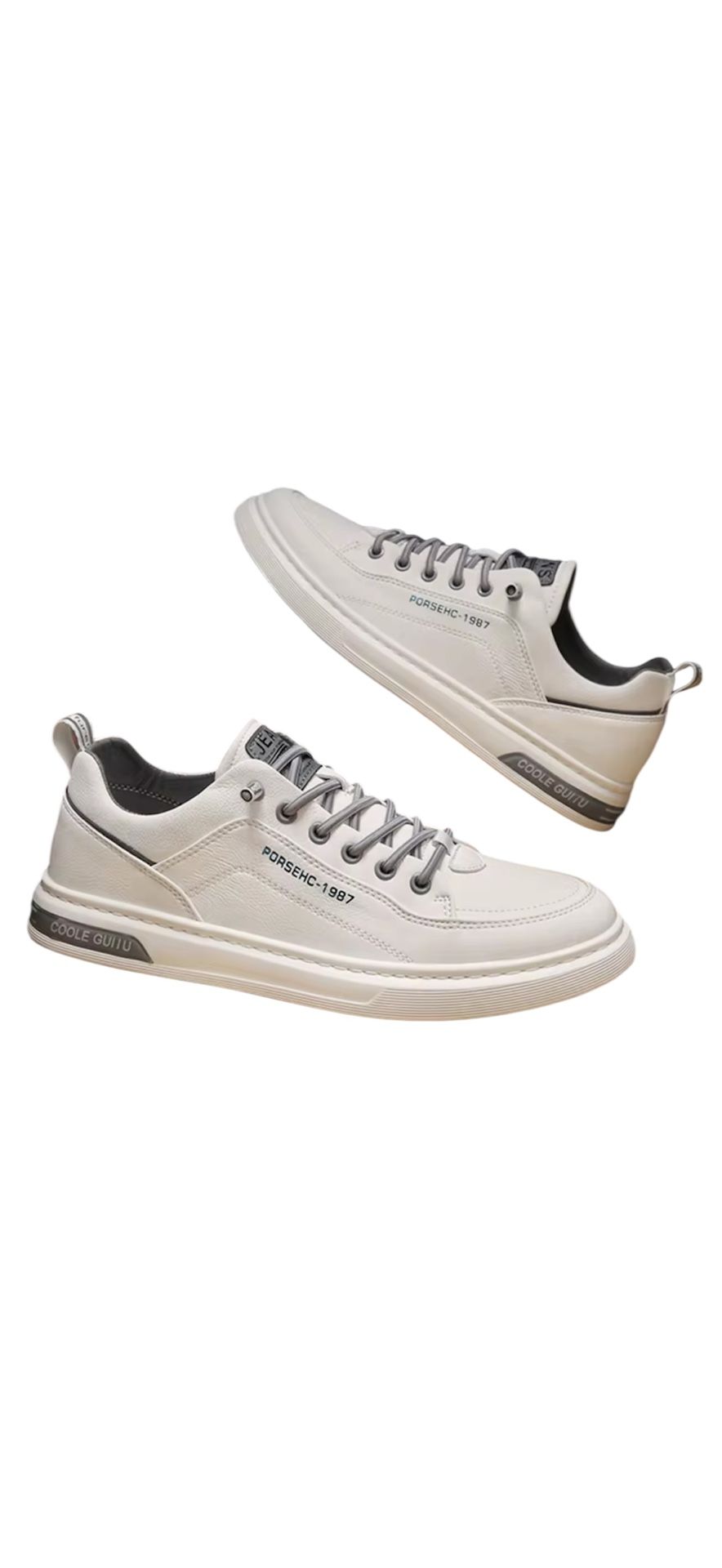 Mens Leather Casual Shoes Fashion Sneakers for Driving Walking Office Flats, Comfortable Men Slip on Flats Non Slip Youth Shoe