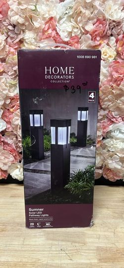 Home Decorators Collection Sumner 20 Lumen Black LED Weather Resistant Outdoor Solar Path Light with Glass Lens (4-Pack)