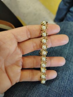 Vintage 14k Gold Pearl Bracelet