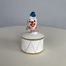Vintage 1978 Porcelain Clown Trinket Box by Enesco