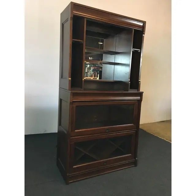Pottery Barn Lawyer Bar With Hutch
