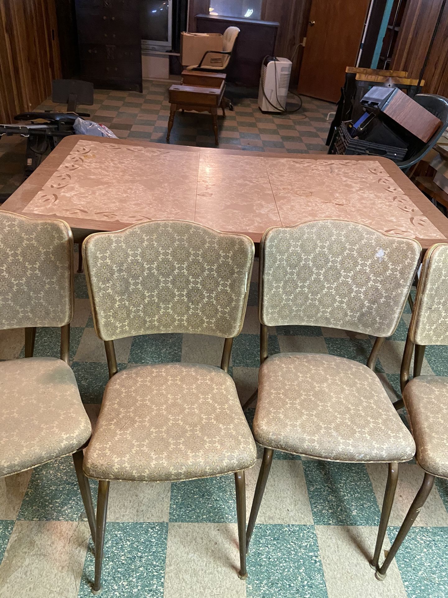 Vintage table six chairs