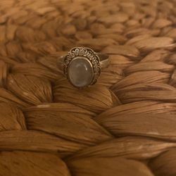 Boho Sterling Silver Moonstone Ring 