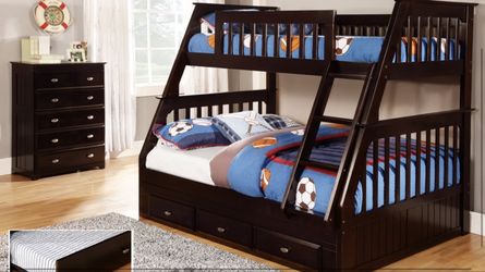 Twin/Full W/Trundle or drawers (New)