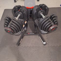 Bowflex 1090 Selectable Weight Dumbbells With Stand 10-90 Lbs