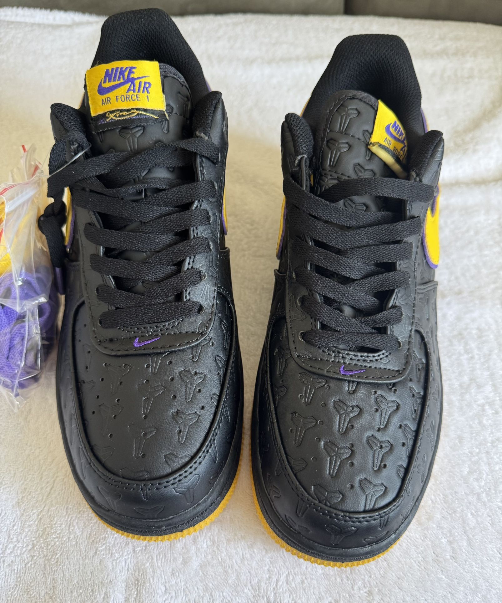 Kobe Bryant X Air Force 1 Low Lakers Away Numbered