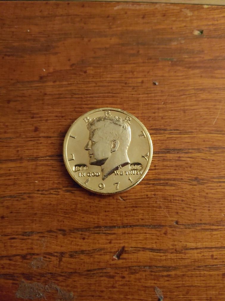 1971 24kt gold JFK half dollar