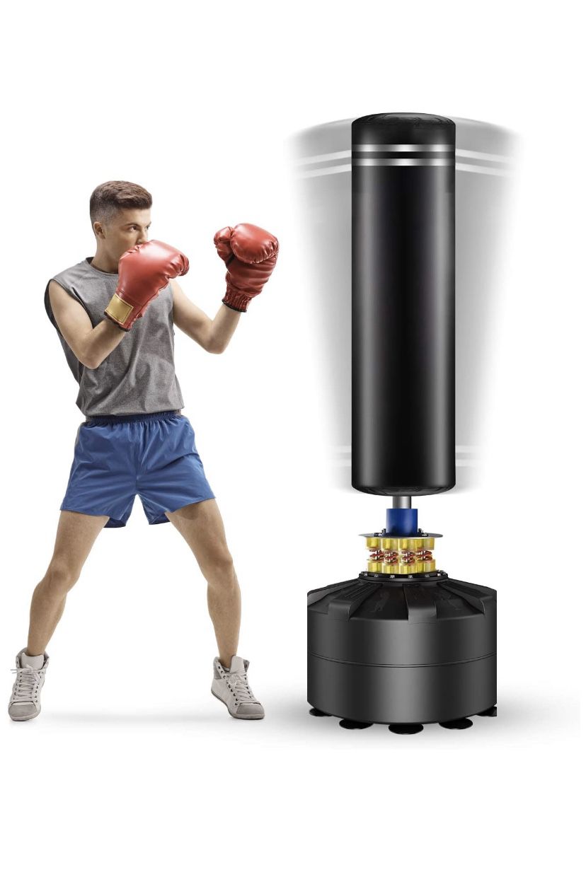 Freestanding Punching Bag, 69'' Heavy Bag with Suction Cup Base 182 lb Stand Kickboxing Bags for Adult Youth - Heavy Punching Bag with Stand Kick Pun