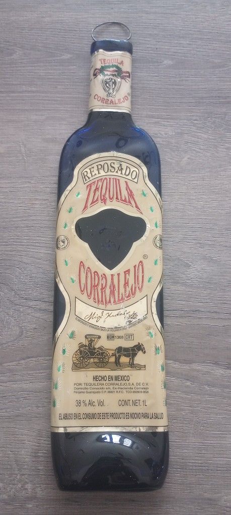 Melted Glass Tequila Bottle Wall Art