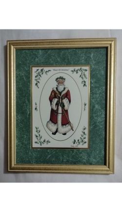 1993 KATHY SEEK WALL ART SANTAS 11"×9"