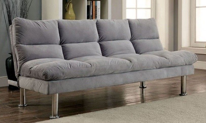 Brand New Grey Futon Sofa Sleeper 