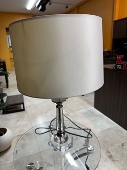 Crystal Base Table Lamp with White Shade