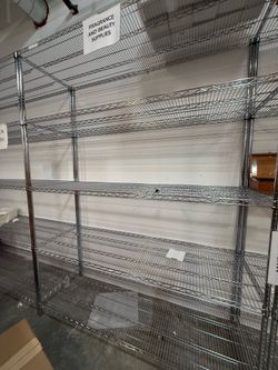 Uline chrome shelving