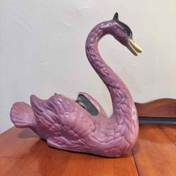 Vintage Pink Swan 16.5”H