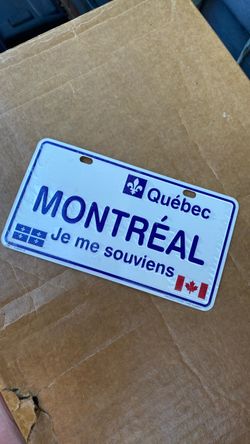 Montreal Canada Novelty Car License Plate