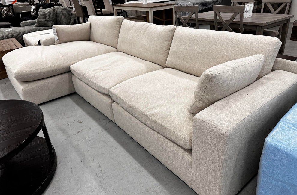 Elyza Linen 3 Piece Sectional 🥰 Cloudy And Soft Sofa