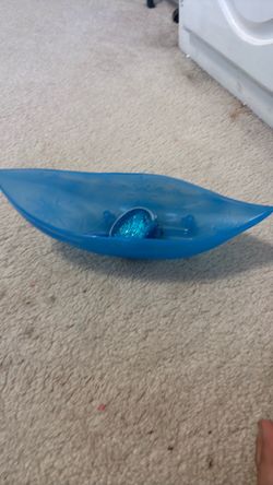 Elsa’s boat and a bag with something in it