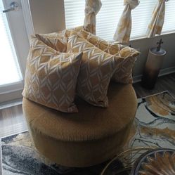  Large Round Ottoman, 33 inches for mustard colored pillows 18 x 18 non-smoke non-pet home meet at cube storage military Trail  Atlantic Blvd