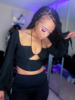 Black CutOut Crop Top