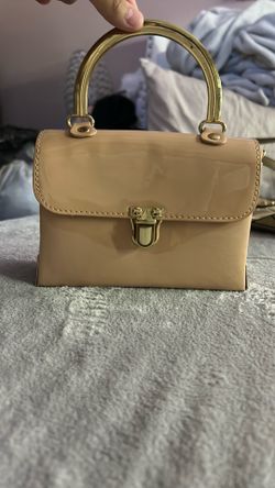 tan/ pink handbag