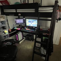 Twin Size Loft Bed With Desk