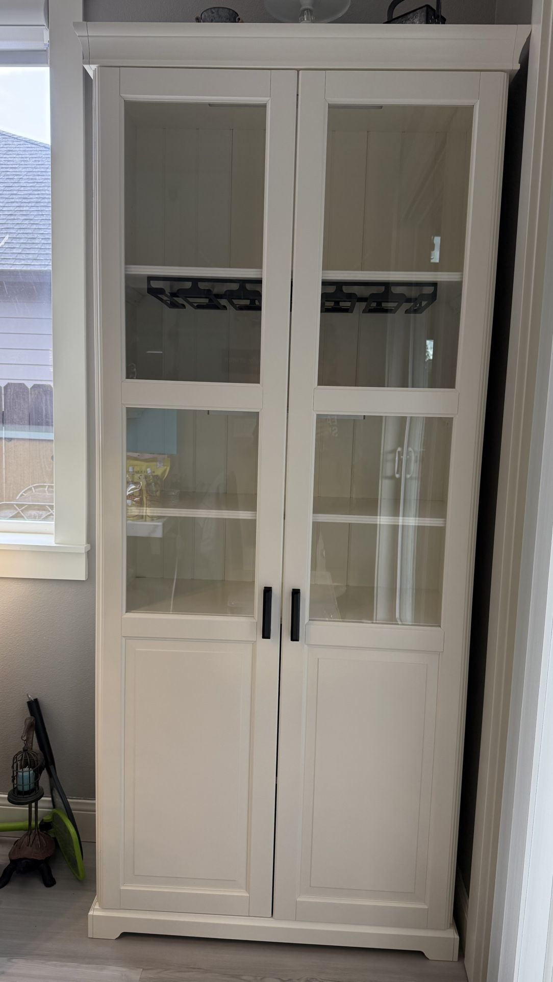 IKEA Cabinet W/Wine Glass Rack And Motion Lights