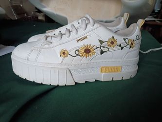 Puma Platform Sneakers with Sunflower Embroidery