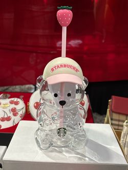 Starbucks Pink Bearista Glass Cup