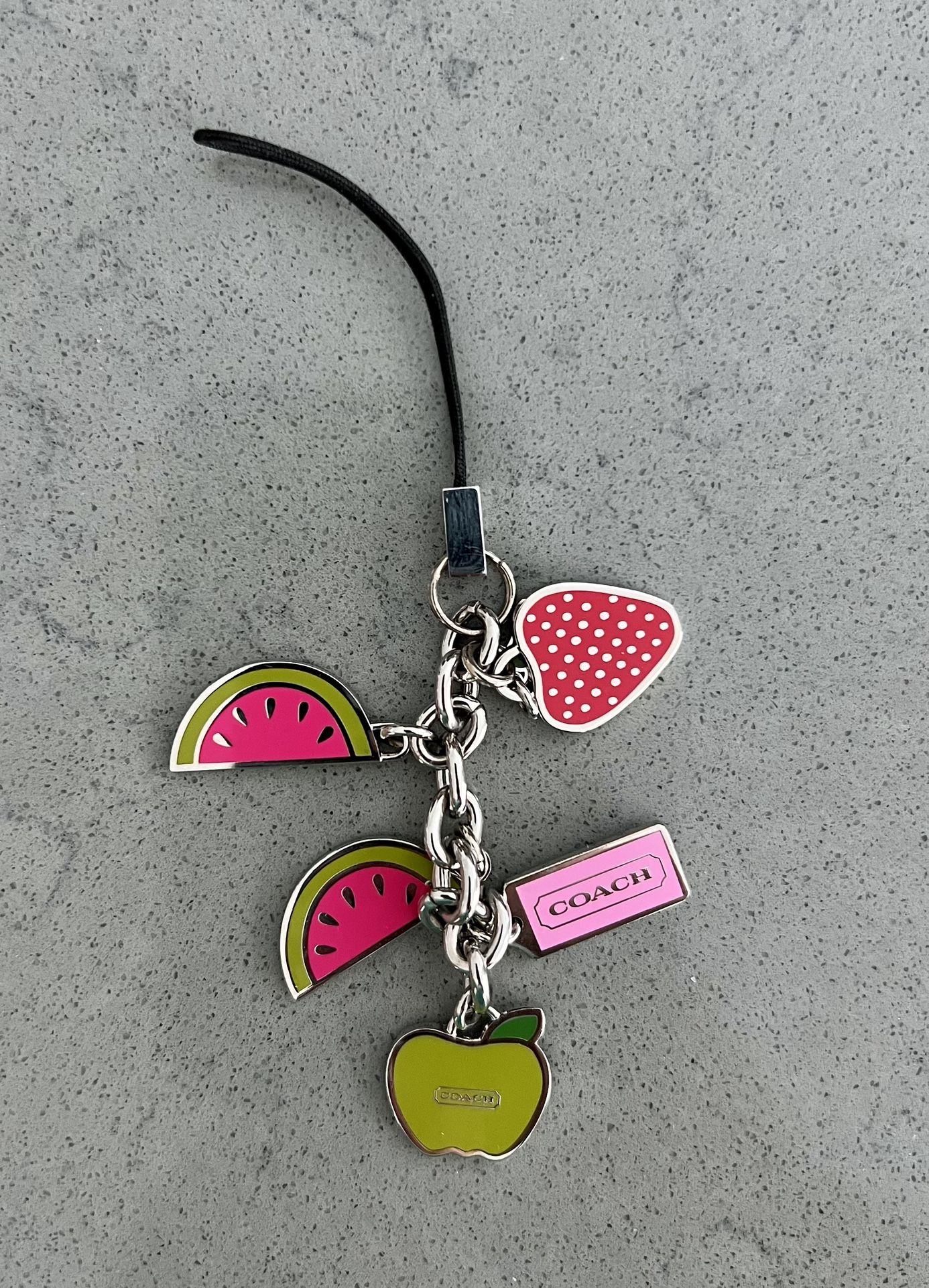 Authentic Coach Purse/Phone Charm.  Spring/Summer Fruits! Watermelon, Apple, Strawberry- New!