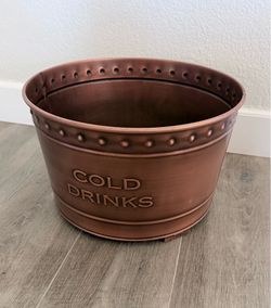 Copper Cold Drinks Bucket Tub with Folding Legs