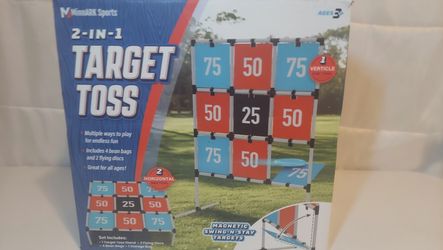 2-in-1 Target Toss, Outdoor Disc & Beanbag Game, Plastic Breakaway Target, for Ages 3 and up, by MinnARK