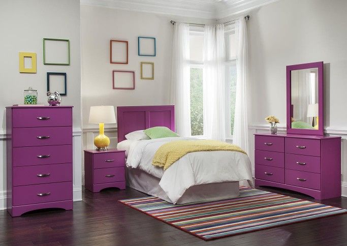 Girl Twin Bed And Dresser Pink