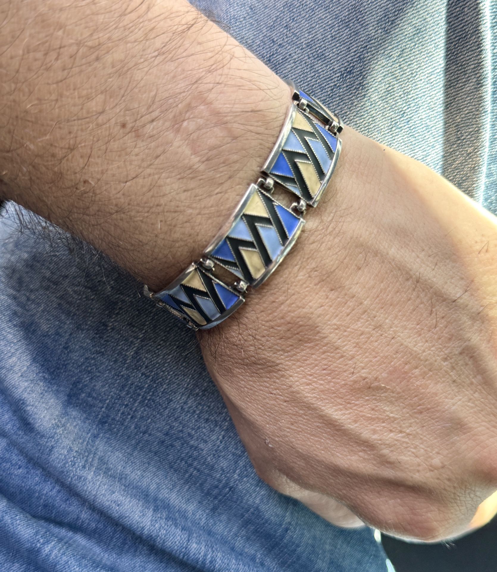 Theodor Fahrner “Schmuck” Sterling Silver 935 Enamel Bracelet