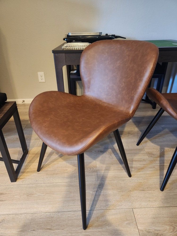 Four New Brown MCM Kitchen Chairs