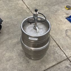 Empty Coors Keg With Tap