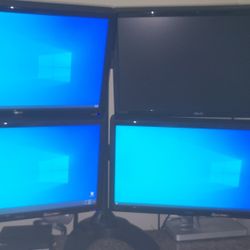 4 X Asus Monitors For Trading Or Working From Home With Stand