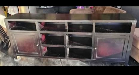 Black cherry wood entertainment center