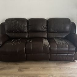 Reclining Leather Sofa