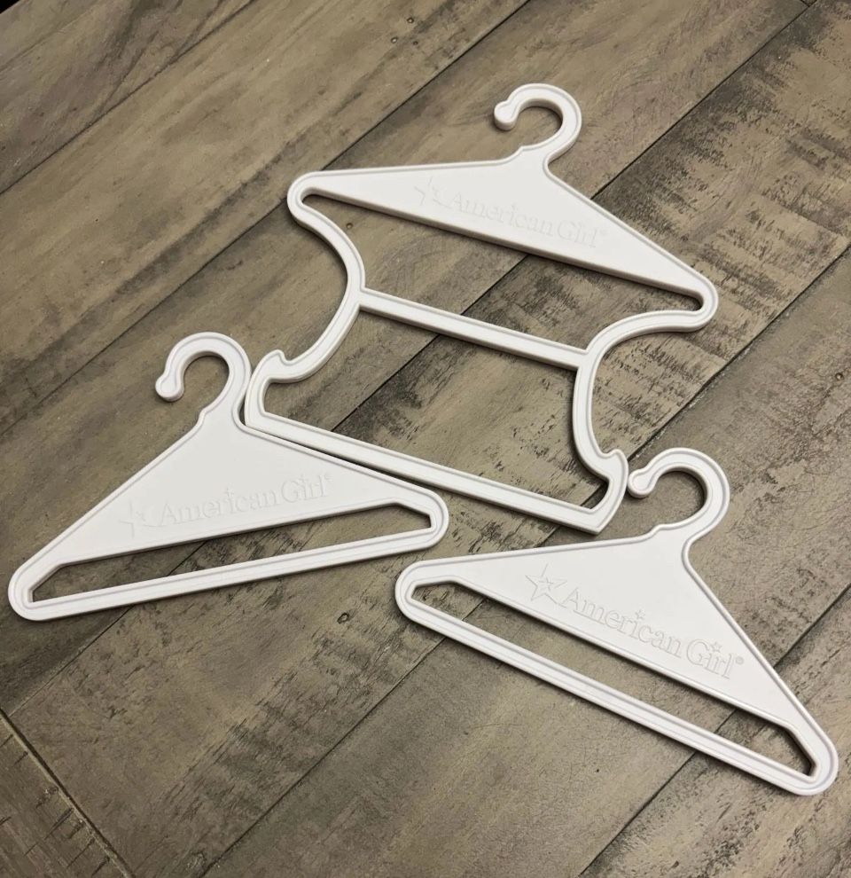 American Girl Doll 3 Hangers Plastic