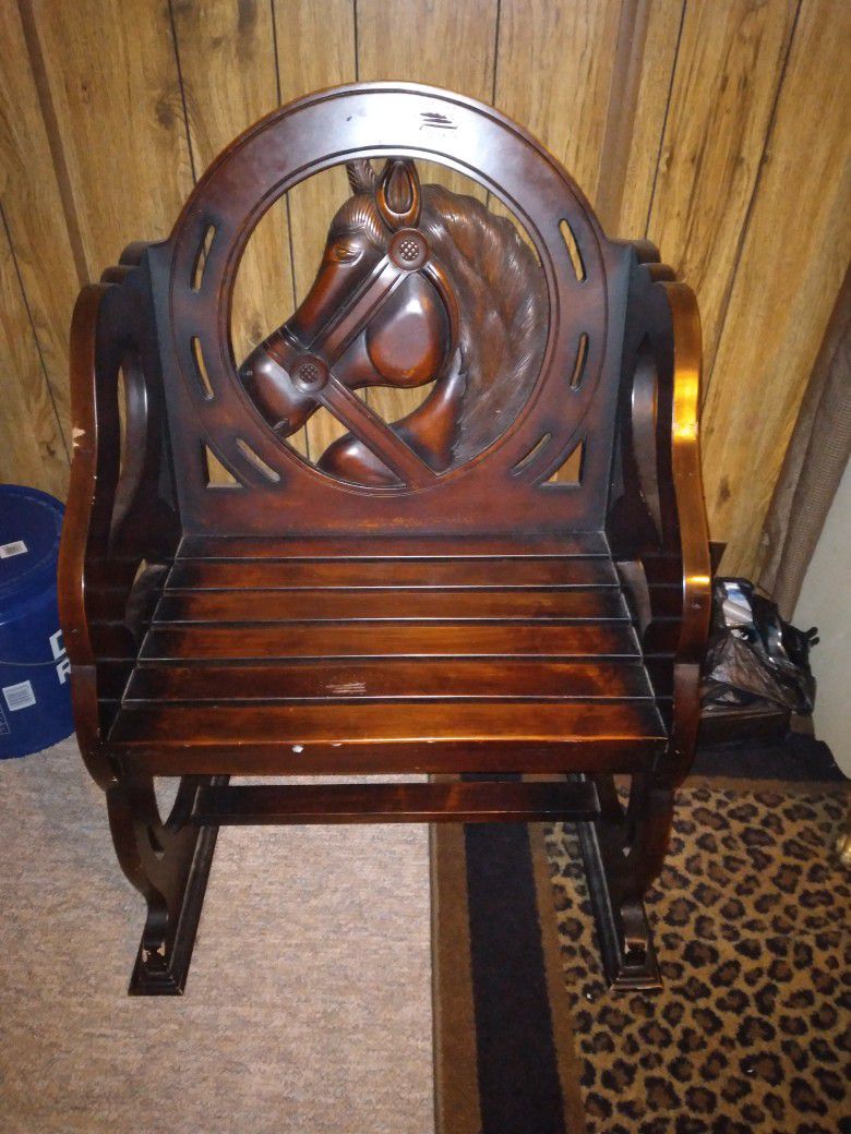 Carved Horse Chair