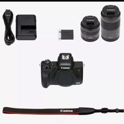 Canon EOS M50 / M50 Mark II with Canon EF-M 55-200mm lens and accessories
