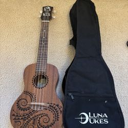 Luna Tatto Ukelele Mahagony With Case 