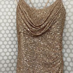 Gold Sequin Long Gown