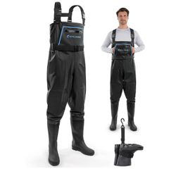 Calamus WaveWalker Fishing Waders for Men & Women, 100% Waterproof PVC Waders with Slip-Resistant Boots, Tear-Resistant Nylon