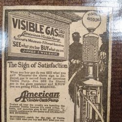 Vintage 1930's Visible Gas Pump Ad