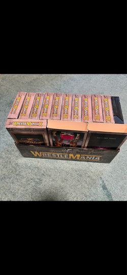 Vintage 90s wrestlemania vhs tape box set. Not complete