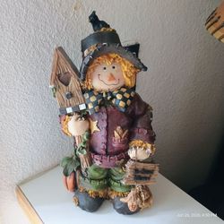 Vintage scarecrow figurine "No crows allowed"