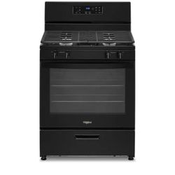 Whirlpool 30-in 4 Burners 5.1 cu  ft Freestanding Natural Gas Range (Black)